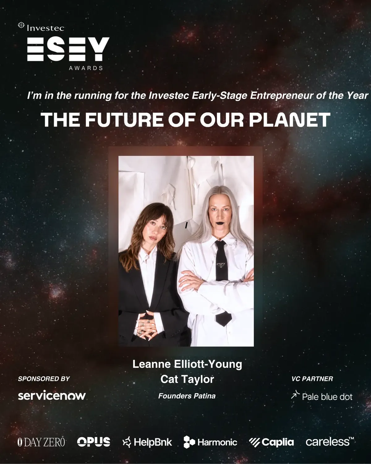 Investec ESEY Awards: Leanne Elliott-Young and Cat Taylor, founders of PATINA, in the running for The Future of Our Planet